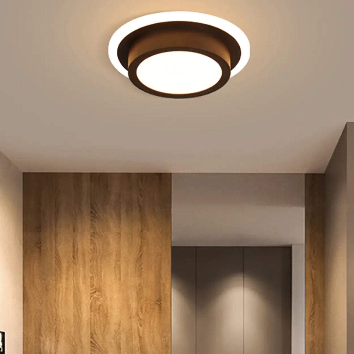 Hallway White Triangle Dimmable LED Flush Mount Light Image - 18