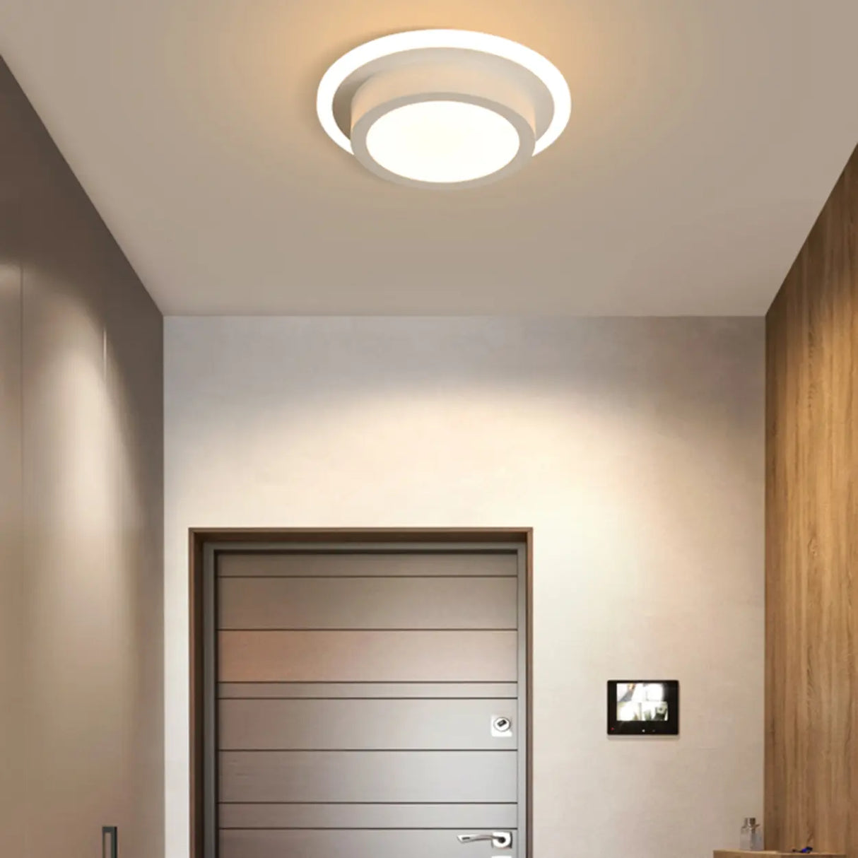 Hallway White Triangle Dimmable LED Flush Mount Light Image - 19