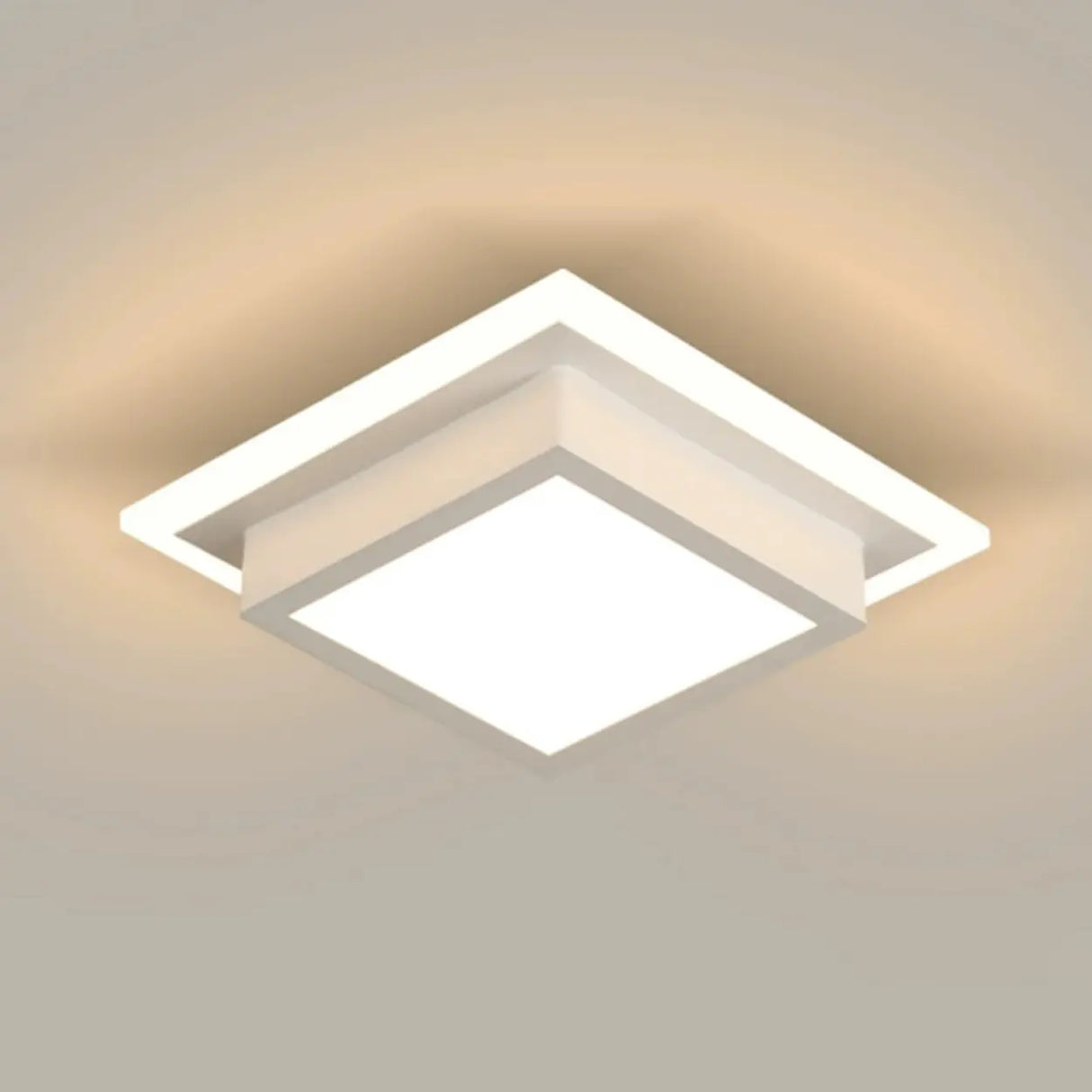 Hallway White Triangle Dimmable LED Flush Mount Light Image - 20