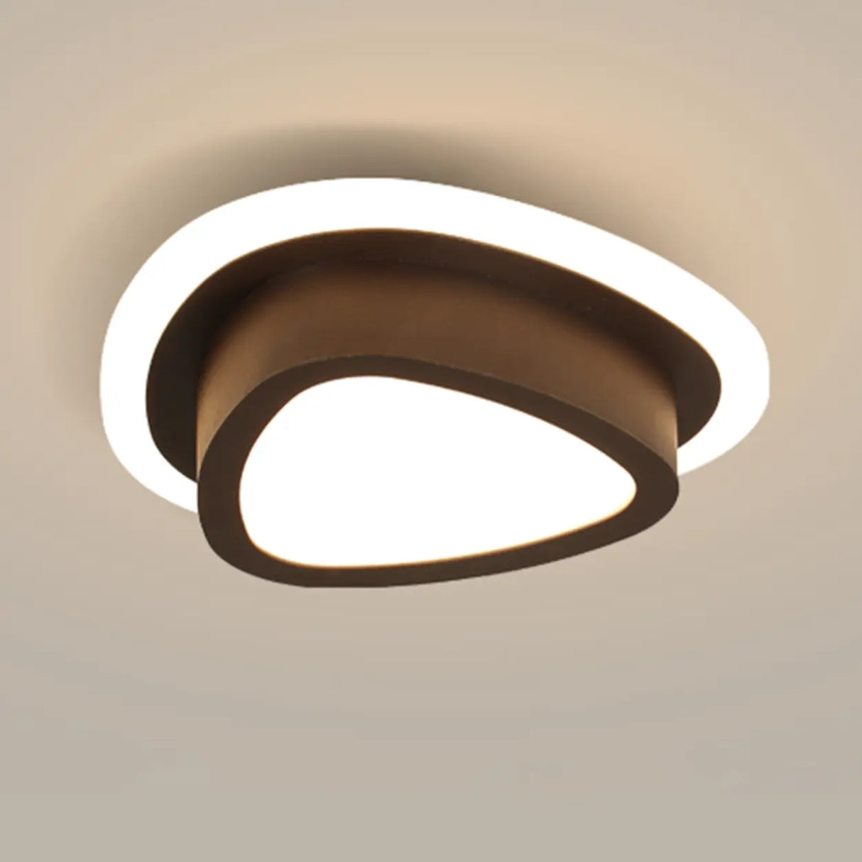 Hallway White Triangle Dimmable LED Flush Mount Light Image - 7