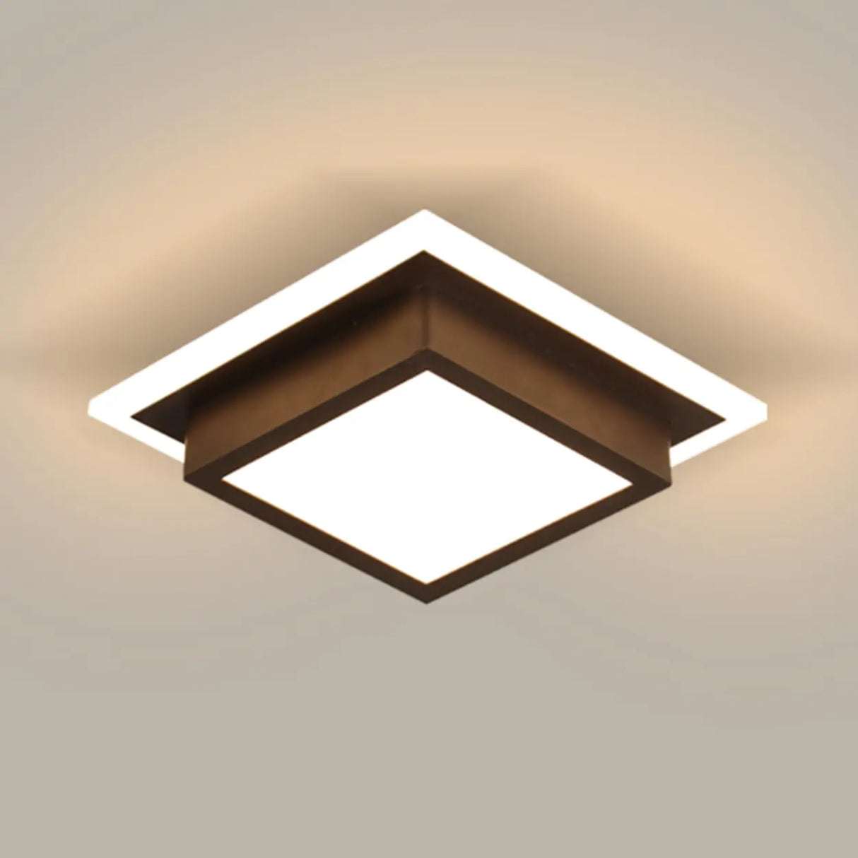 Hallway White Triangle Dimmable LED Flush Mount Light Image - 9