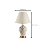 Hand-Painted Ceramic Base White Lampshade Table Lamp #size