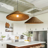Handwoven Oriental Rattan Cone Pendant Lights Image - 18