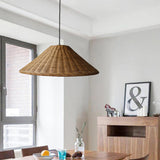 Handwoven Oriental Rattan Cone Pendant Lights Image - 19