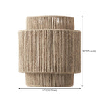 Handwoven Rustic Rope Beige Bedside Wall Sconce #size
