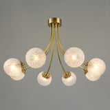 Hanging Glass Globe Semi-Flush Mount Light 8-Light Image - 5