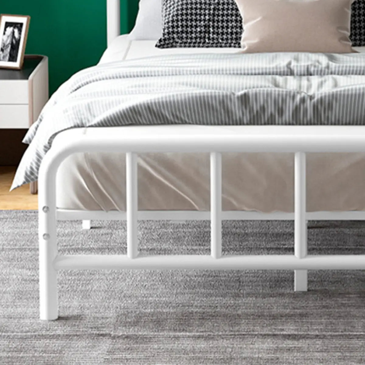 Headboard and Footboard Metal Gold Full Open-Frame Bed Image - 10