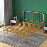 Headboard and Footboard Metal Gold Full Open-Frame Bed Image - 5