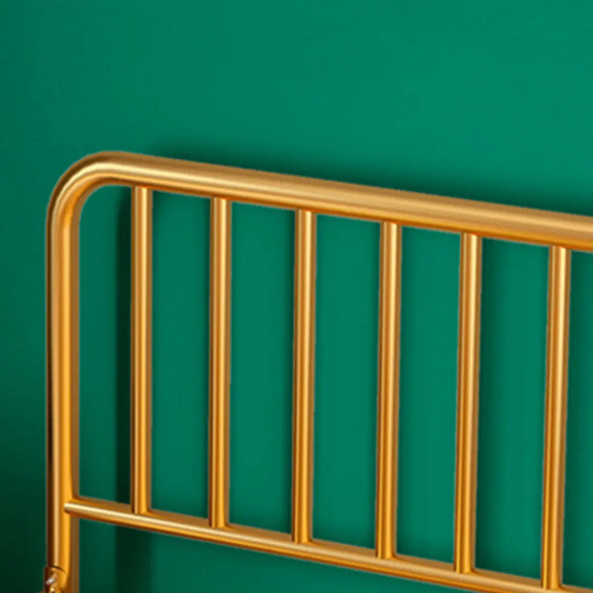 Headboard and Footboard Metal Gold Full Open-Frame Bed Image - 9
