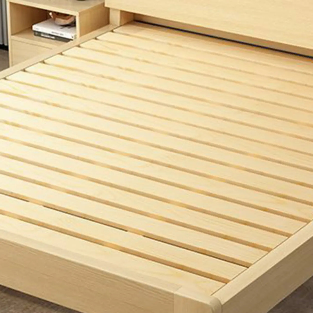 Headboard Gray Queen Wood Storage Bed with Drawers Image - 14
