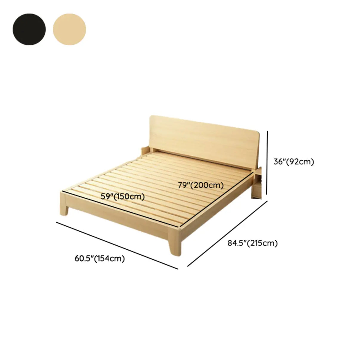 Headboard Gray Queen Wood Storage Bed with Drawers Image - 20