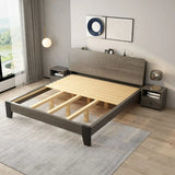 Headboard Gray Queen Wood Storage Bed with Drawers Image - 8