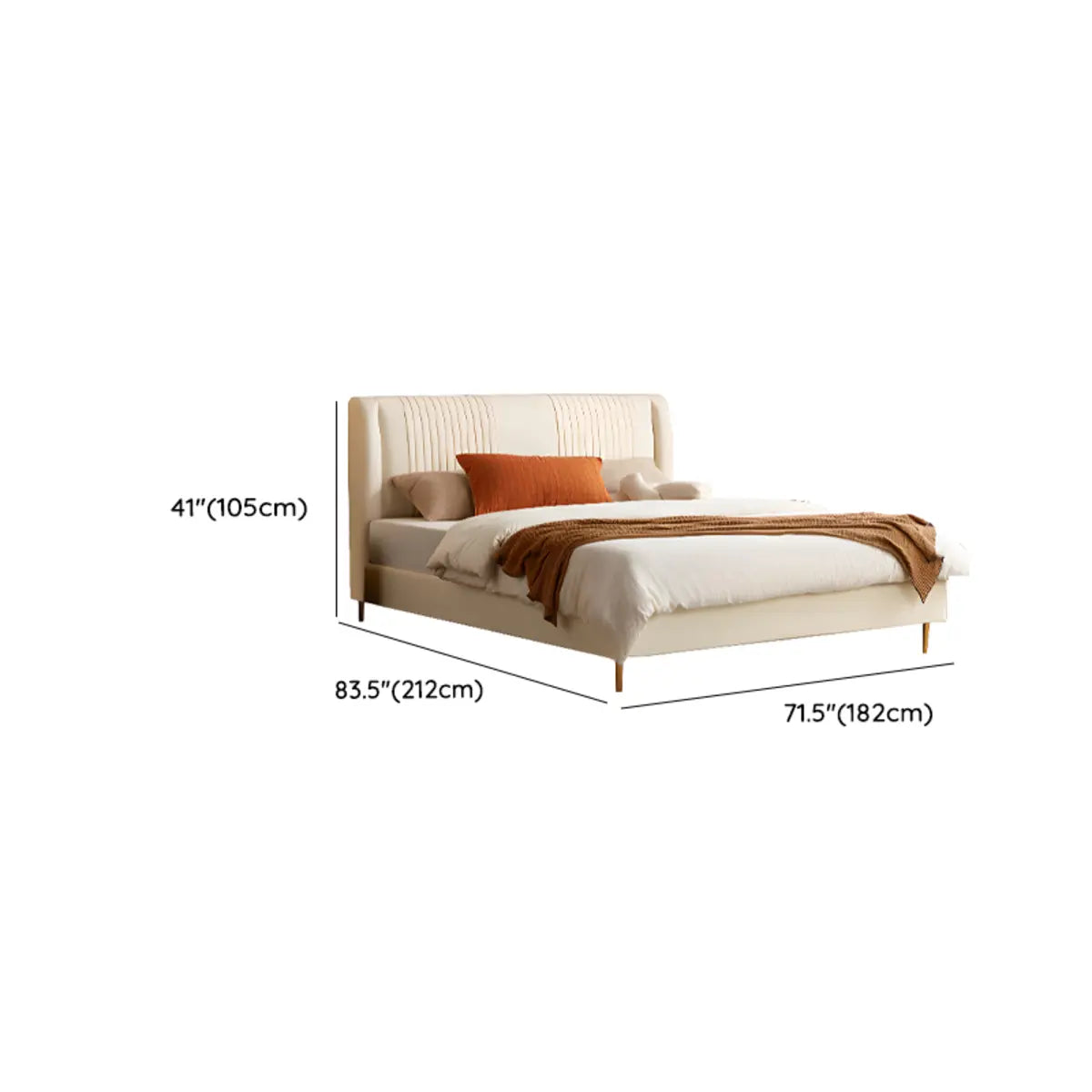 Headboard Leather White Queen Storage Bed with Mattress Image - 12
