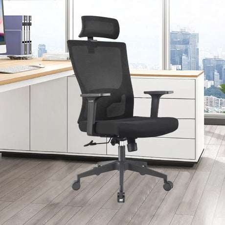 High-Back Black Adjustable Comfort Ergonomic Office Chair Image - 1