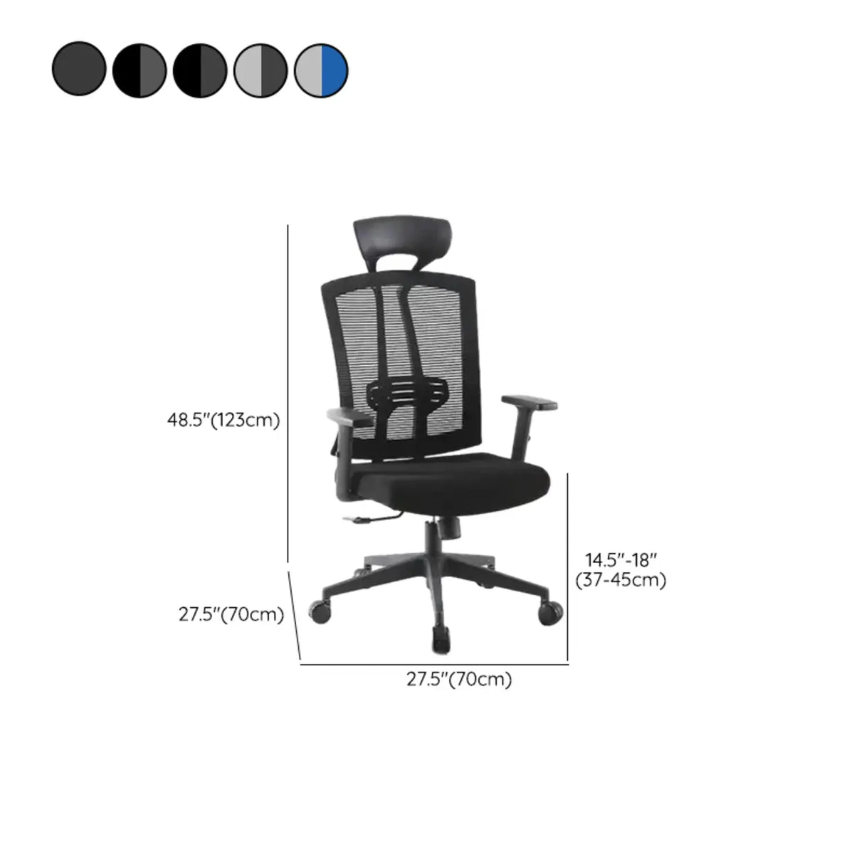 High-Back Black Adjustable Comfort Ergonomic Office Chair 