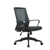 High-Back Black Adjustable Mesh Office Chair with Headrest Image - 11