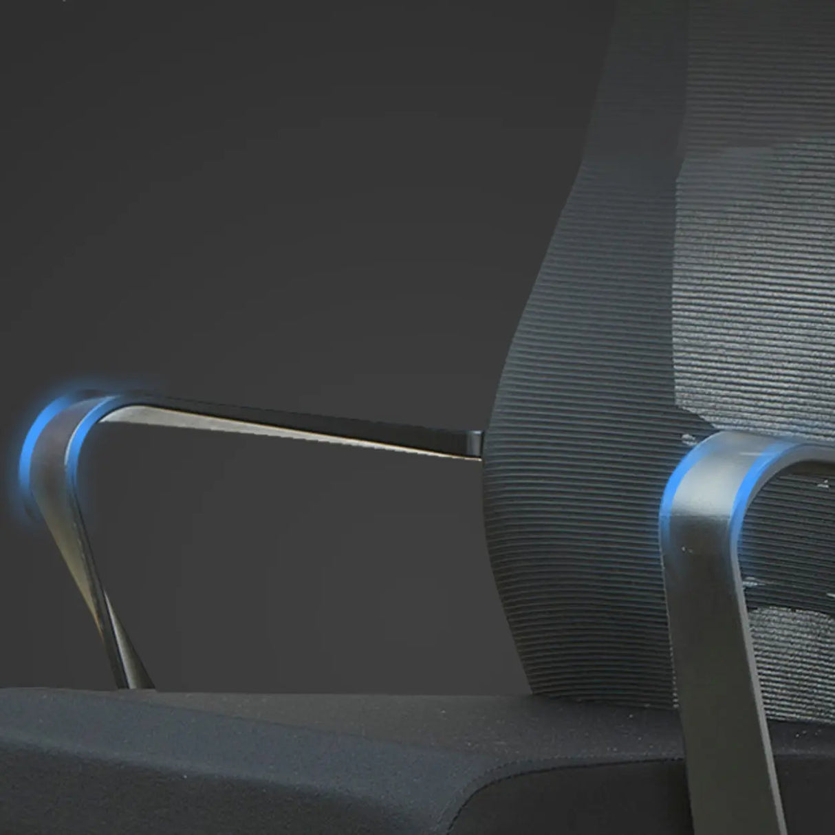 High-Back Black Adjustable Mesh Office Chair with Headrest Image - 12