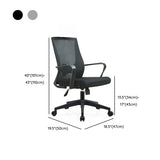 High-Back Black Adjustable Mesh Office Chair with Headrest Image - 17