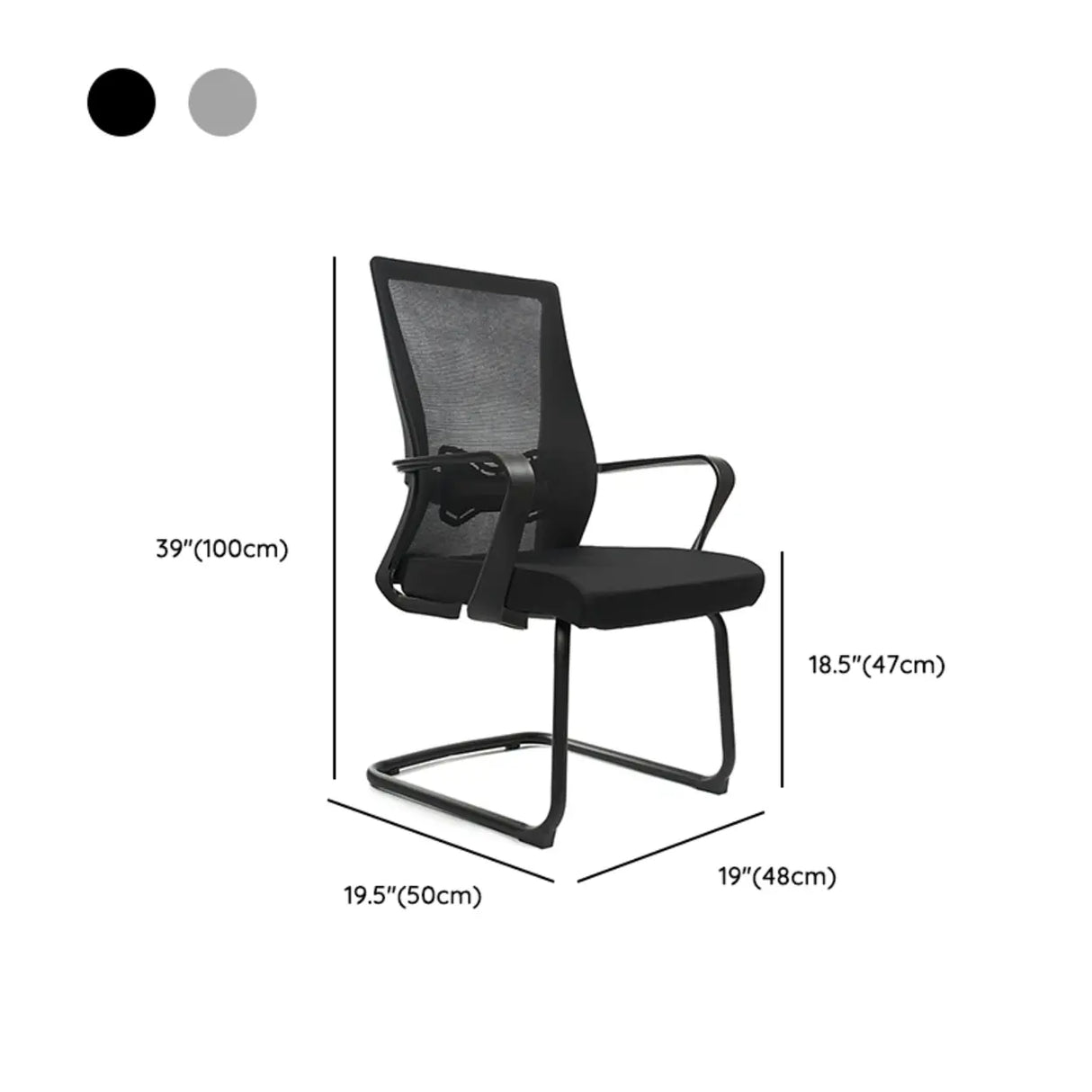 High-Back Black Adjustable Mesh Office Chair with Headrest Image - 18