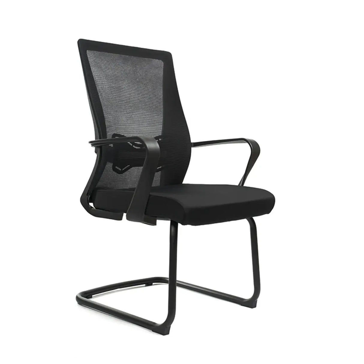 High-Back Black Adjustable Mesh Office Chair with Headrest Image - 7