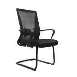 High-Back Black Adjustable Mesh Office Chair with Headrest Image - 7
