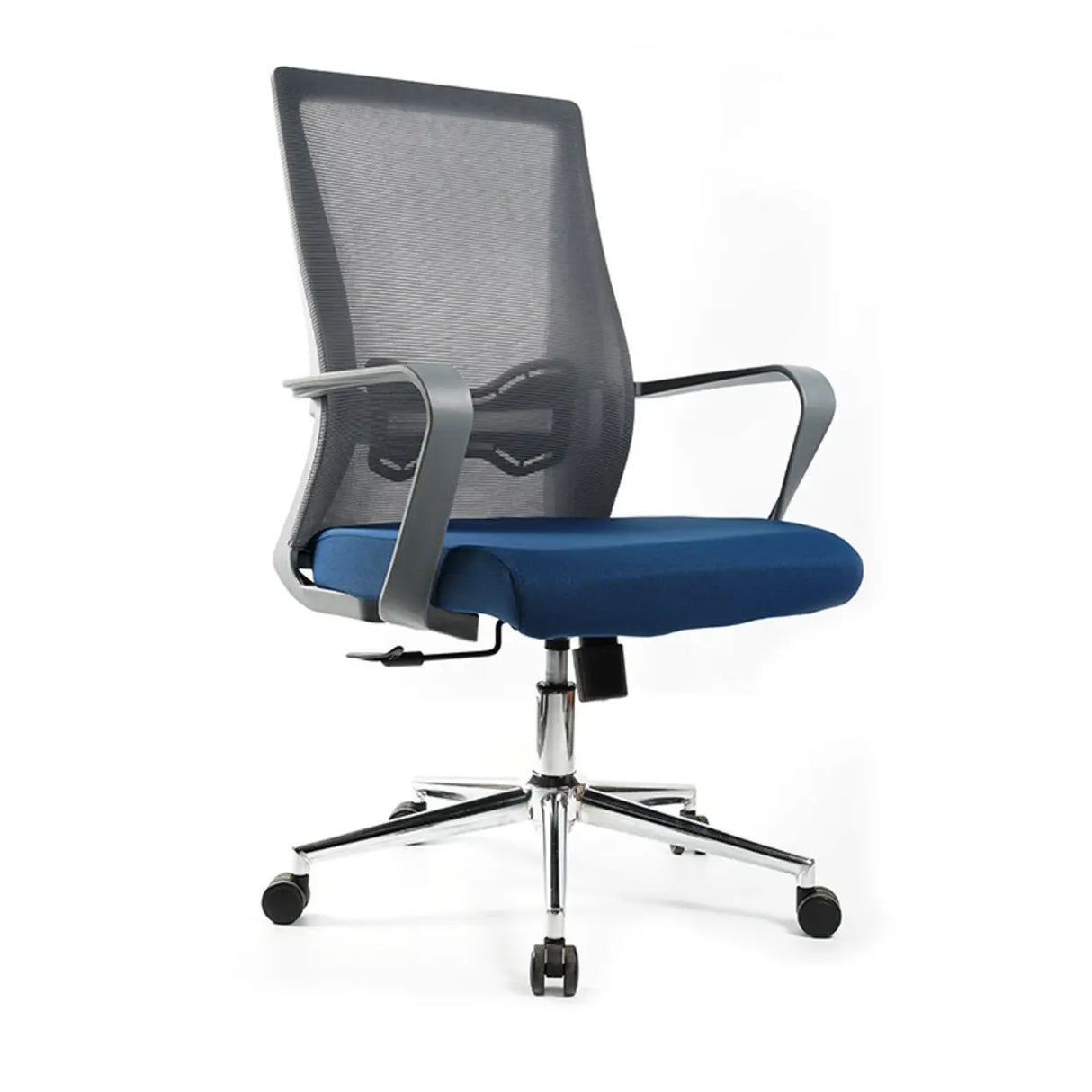High-Back Black Adjustable Mesh Office Chair with Headrest Image - 9