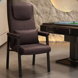 High-back Ergonomic Leather Grey Office Chair with Pillow Image - 11