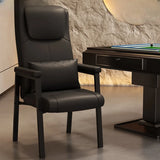 High-back Ergonomic Leather Grey Office Chair with Pillow Image - 13