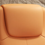 High-back Ergonomic Leather Grey Office Chair with Pillow Image - 14