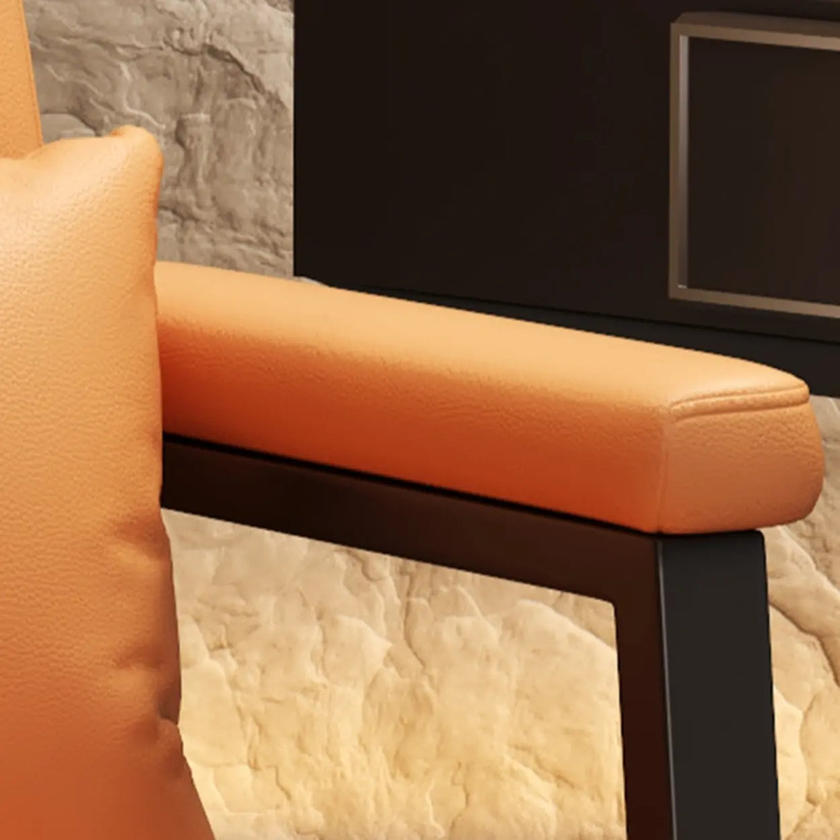 High-back Ergonomic Leather Grey Office Chair with Pillow Image - 18