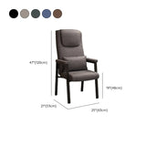 High-back Ergonomic Leather Grey Office Chair with Pillow Image - 22