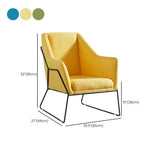 High-Back Leather Sloped Arms Fixed Back Sled Arm Chair Image - 17