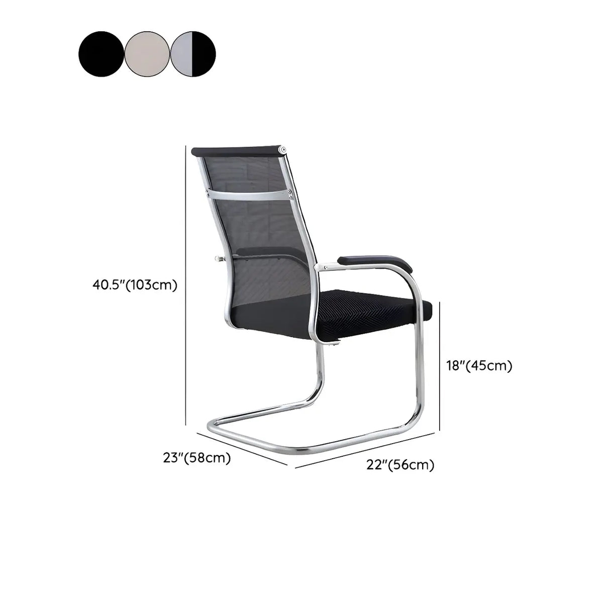 High-Back Metal Frame Black Mesh Metal Office Chair 