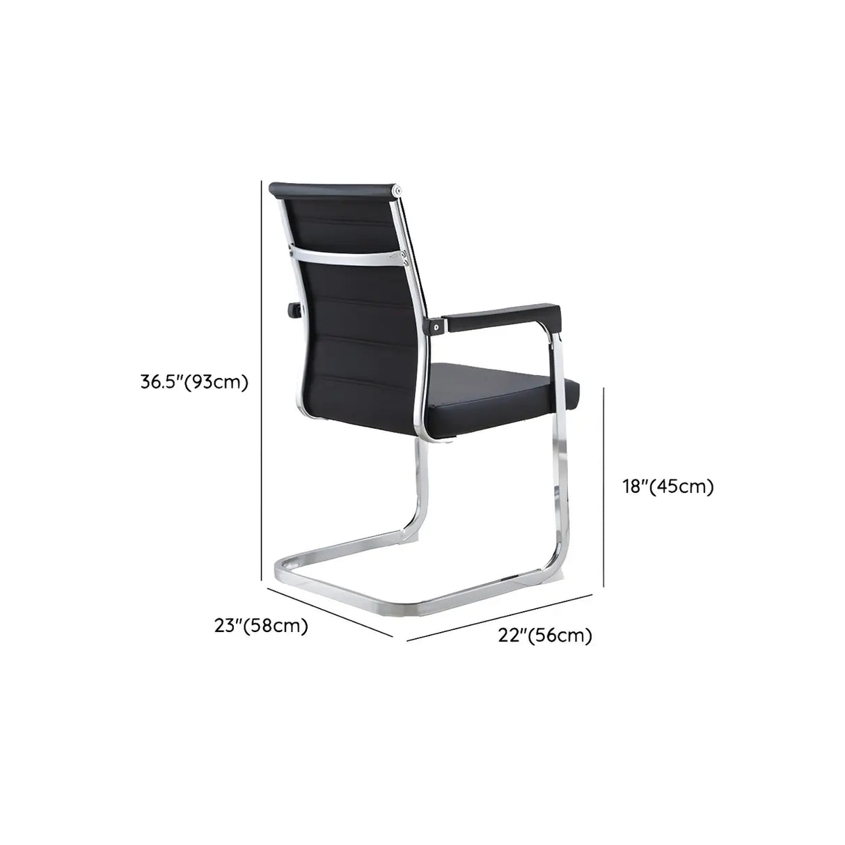 High-Back Metal Frame Black Mesh Metal Office Chair Image - 15