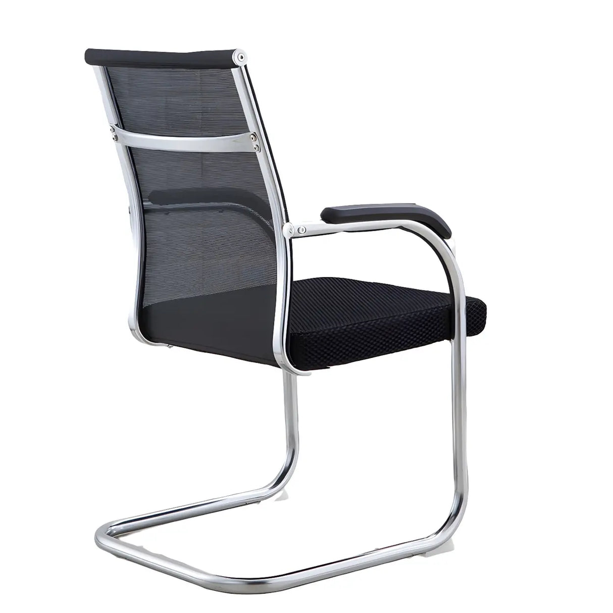 High-Back Metal Frame Black Mesh Metal Office Chair Image - 9
