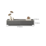High Glossy Grey Stone Rectangle Drawers TV Stand #size