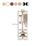High Organizer Metal Corner Coat Rack with Pink Shelves Image - 16