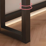High Top Trestle Metal Base Footrest Wood Brown Bar Set Image - 7