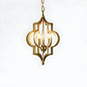 Hollowed Lantern Gold Metal 3-Light Foyer Chandelier Image - 1