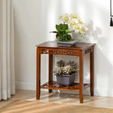Home Display Modern Waterproof Square Bamboo Plant Stand Image - 12