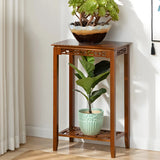Home Display Modern Waterproof Square Bamboo Plant Stand Image - 13