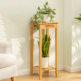 Home Display Modern Waterproof Square Bamboo Plant Stand Image - 24