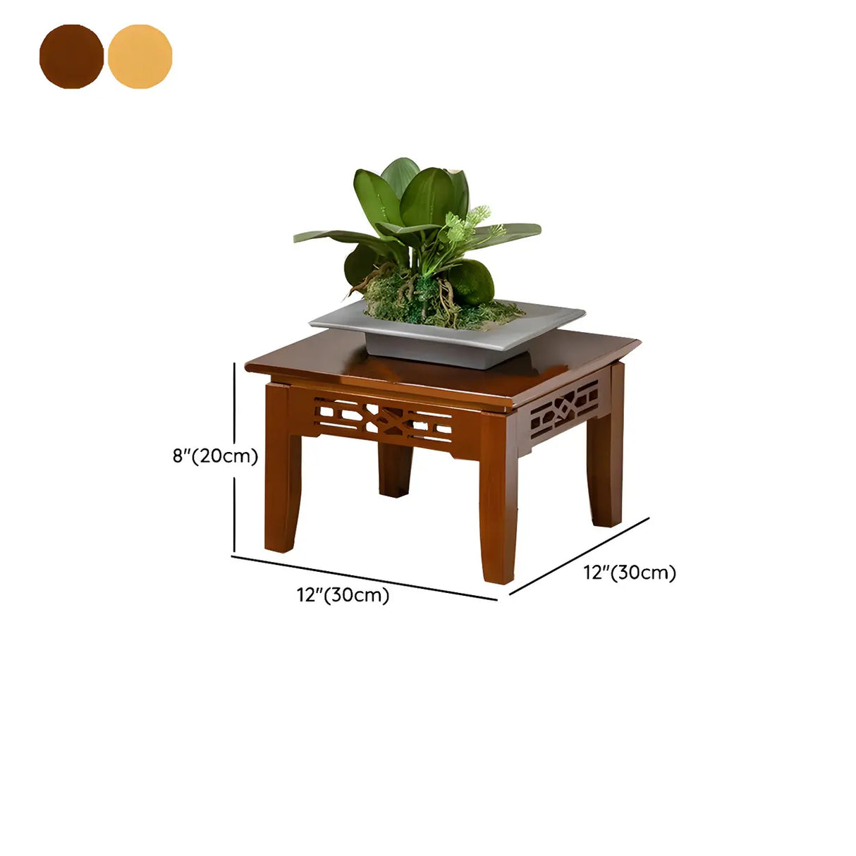 Home Display Modern Waterproof Square Bamboo Plant Stand 