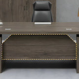 Home Office Wood Rectangle Computer Desk with Cabinet Image - 8
