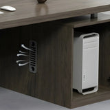 Home Office Wood Rectangle Computer Desk with Cabinet Image - 9