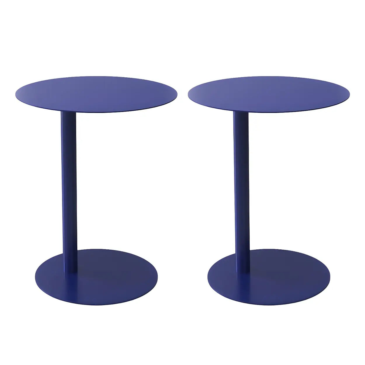 Colorful Round Metal C-Shaped Scandinavian Side Table Image - 13