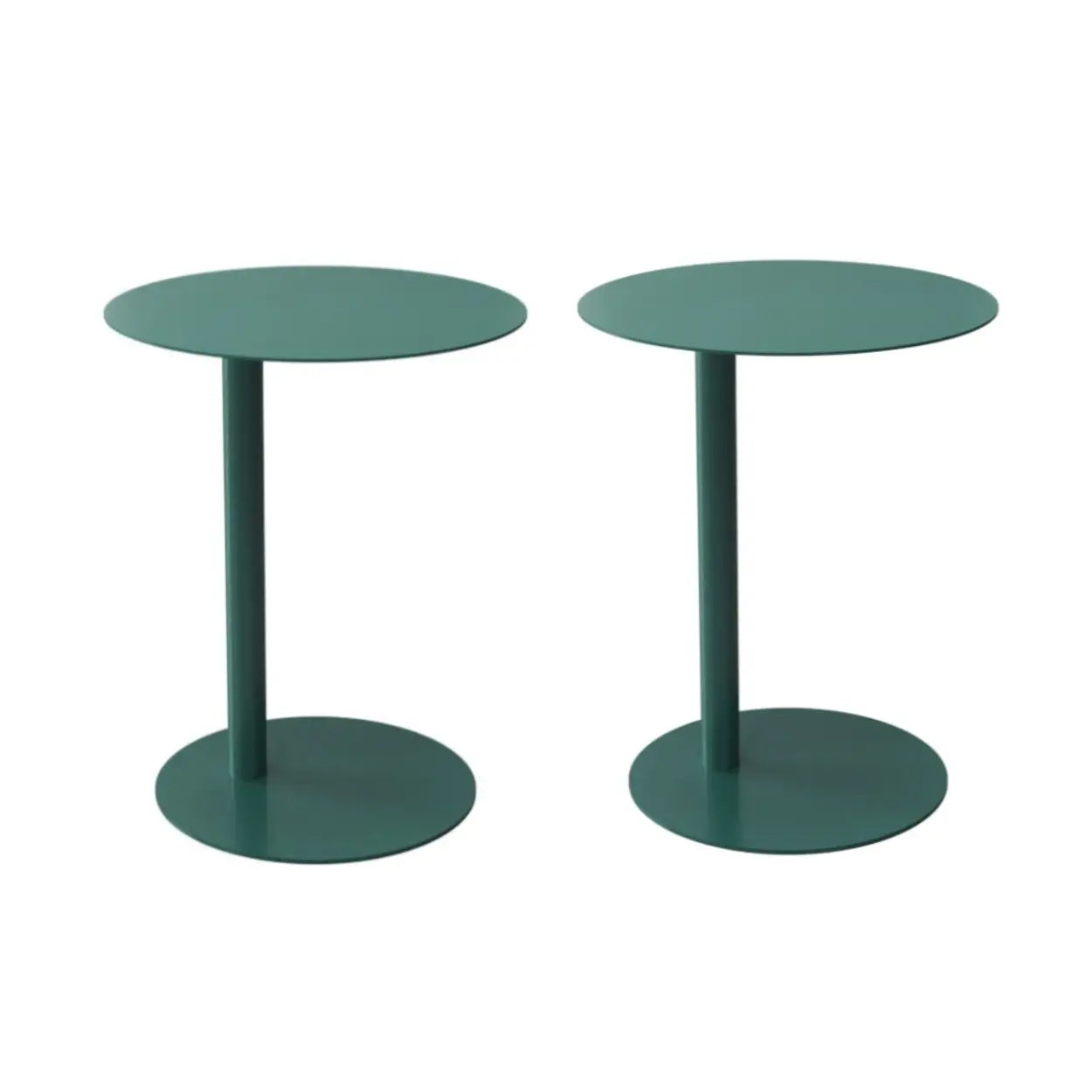 Colorful Round Metal C-Shaped Scandinavian Side Table Image - 16