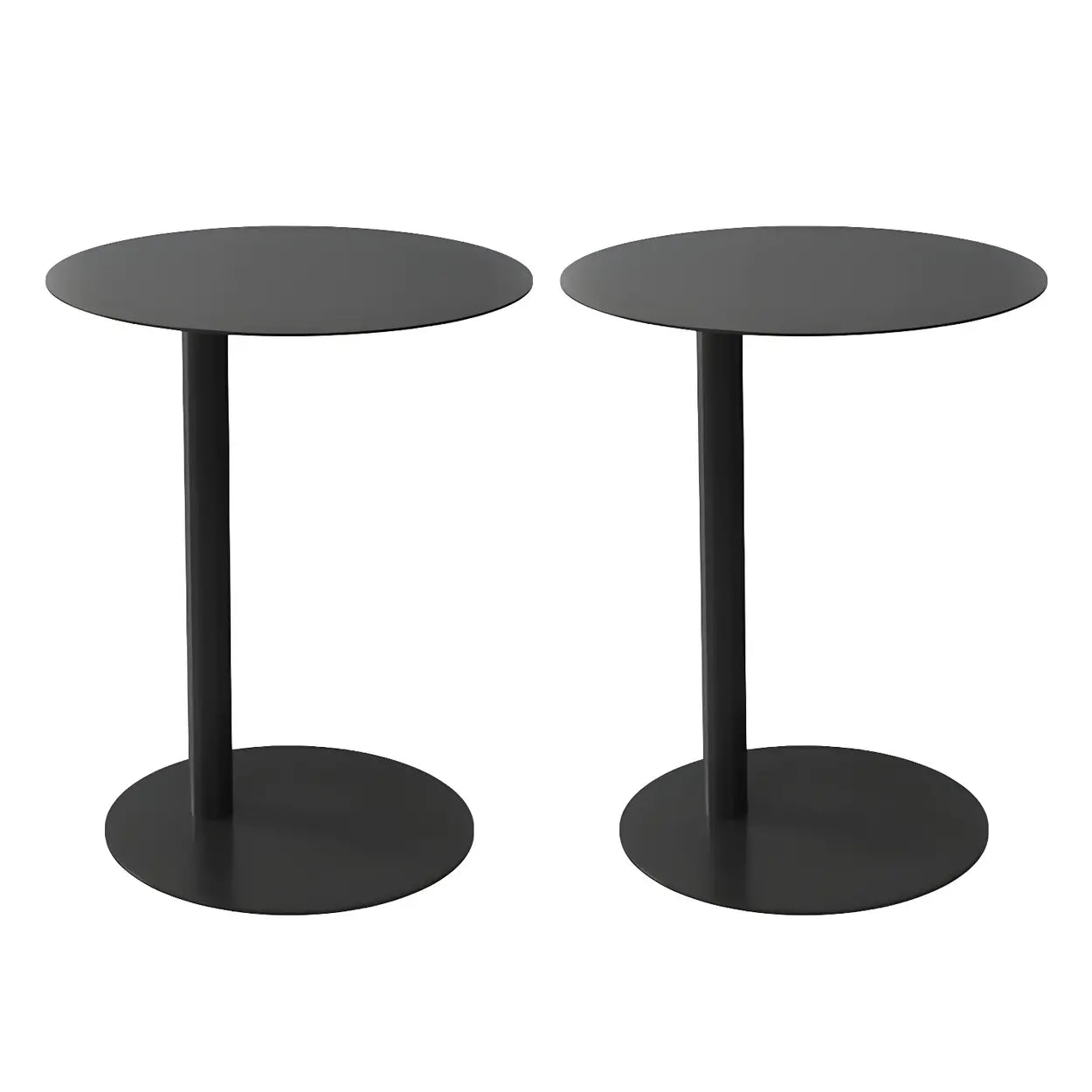 Colorful Round Metal C-Shaped Scandinavian Side Table Image - 9