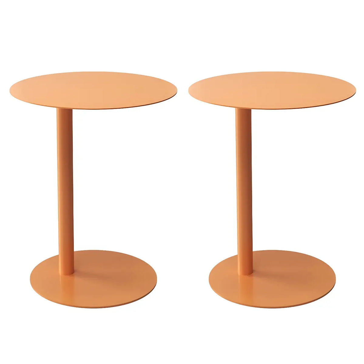 Colorful Round Metal C-Shaped Scandinavian Side Table Image - 21