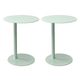 Colorful Round Metal C-Shaped Scandinavian Side Table Image - 23